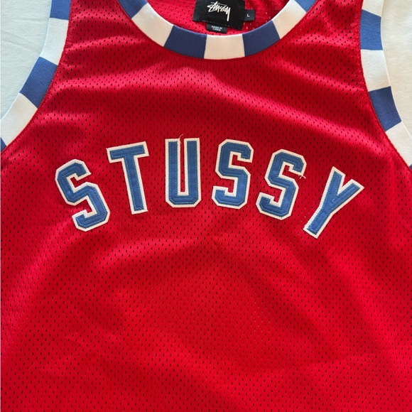 Stussy Vintage Red and Blue Striped Tank Top - Picture 3 of 4
